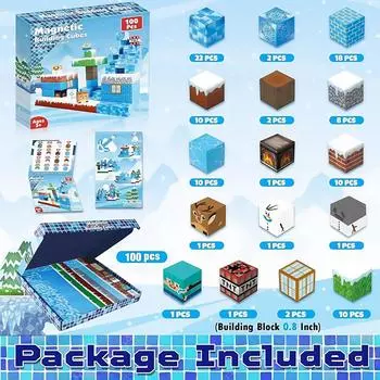 Magnetic Ice And Snow Building Blocks Toy Magnet Construction Set STEM Montessori Sensory Toys Kids Birthday Gifts