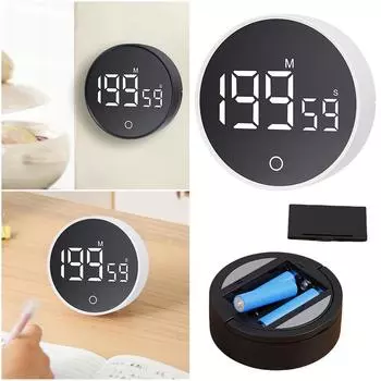 Magnetic LED Digital Kitchen Timer Large LED Display Electronic Cooking Countdown Timer Countdown Countup Timer Kitchen Tool чёрный