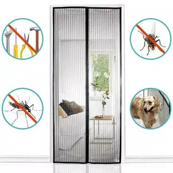 Magnetic Mosquito Net Summer Anti Bug Fly Door Curtains Mesh Automatic Closing Door Screen Living Room Bedroom Curtain 90x210cm