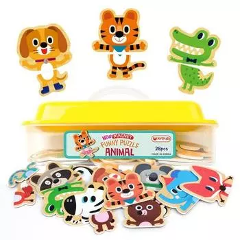 Magnetic Nara New Magnetic Funny Puzzle Animal, 1 комплект, 28 Peace, лучший пазл для малышей в Корее