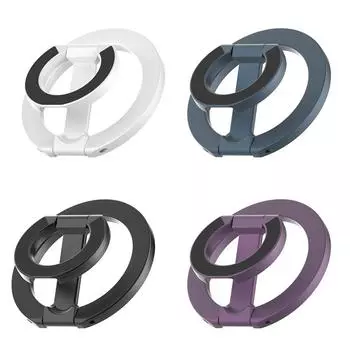 Magnetic Phone Desk Holder Ring Holder 2in1 For MagSafe Double Sided For IPhone Cellphones Stand Support Telephone Call Grip чёрный