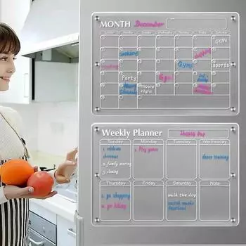 Magnetic Schedule Board Calendar Weekly Planner Magnetic Schedule Message Menu Gadgets Reusable Fridge Sticker Message Board