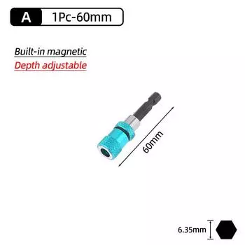 Magnetic Screwdriver Bit Holder Adapter 1/4Inch Hex Shank Screw Depth Adjustable Extension Rod Bar Electric Drill Power Tools