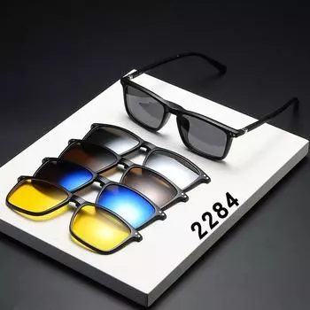Magnetic Sunglasses Cover, Myopia Spring Legs, Box Interchangeable Clip, Polarized Sunglasses 2284 PC material rack