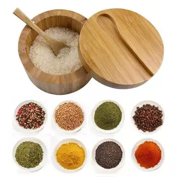 Magnetic Swivel Lid Herb Jar With Spoon Seasoning Container Spice Cellar Salt Box Pepper Keeper 1 Grid