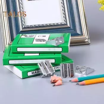 Магниевая точилка для карандашей, дизайн с двумя отверстиями, эргономичная ручка, универсальное использование, компактный размер, портативная ручная точилка для ручек 10 pcs