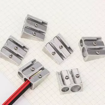 Магниевая точилка для карандашей, дизайн с двумя отверстиями, эргономичная ручка, универсальное использование, компактный размер, портативная ручная точилка для ручек 20PCS