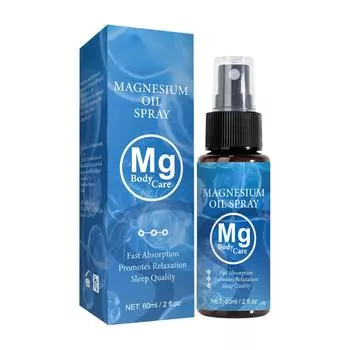 Магниевый спрей 60 мл Магниевое масло для ног, тела, кожи, сна, беспокойства, расслабления мышц, натуральное местное магниевое масло-спрей One Size белый