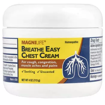 MagniLife, Крем для груди Breath Easy, без запаха, 4 унции (113 г)