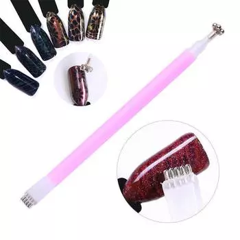 Магнит для дизайна ногтей, двуглавый магнит с кошачьими глазами для ногтей, гель-лак, 3D-линия, полоска, эффект цветов