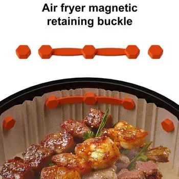Магнит для фритюрницы, силиконовая пряжка, быстросъемный зажим для пергаментной подкладки для фритюрницы, одноразовые подкладки, зажим для предотвращения возгорания бумаги 1pc красный