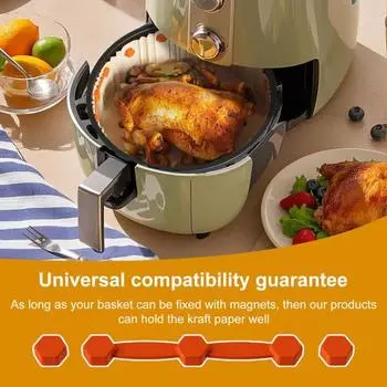 Магнит для фритюрницы, силиконовая пряжка, быстросъемный зажим для пергаментной подкладки для фритюрницы, одноразовые подкладки, зажим для предотвращения возгорания бумаги 1pc чёрный