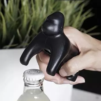 Магнит для открывания бутылок пива Yousheng Gorilla, симпатичное 3D-животное, открывалка для бутылок газированных напитков, кухонный аксессуар из нержавеющей стали A чёрный