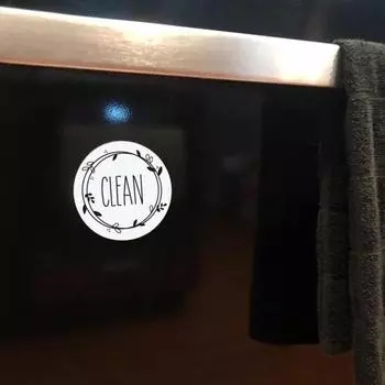 Магнит для посудомоечной машины, чистый грязный знак, индикатор, прозрачный уникальный узор, легко читаемые кухонные наклейки белый