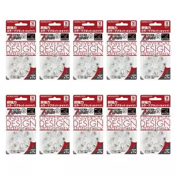 Магнит KOKUYO сверхсильный цветной магнит Neomag штифтового типа диаметр 11 мм прозрачный набор из 10 шт. Mac-1010NTX10