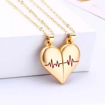 Магнит Любовь Притягивает Ожерелье Для Пары Браслет Креативный Подвеска Сердцебиение Сердце Цепь Ключицы Для Женщин Подарок На День Святого Валентина