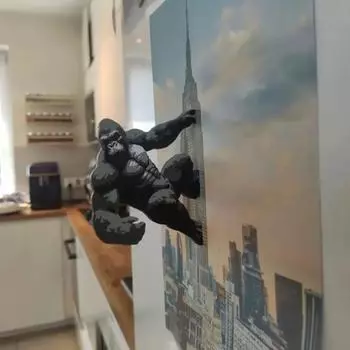 Магнит на холодильник Gorilla Climbing Gorilla Key Holder Магнит на холодильник Gorilla Key Organizer Украшение для домашней кухни чёрный