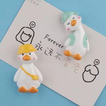 Магнит на холодильник из смолы, различные стили, прекрасная кривая шея, мультяшная утка, магнитная декоративная смола, ремесло, домашняя дверь, окно, 3D магнитная наклейка с уткой C