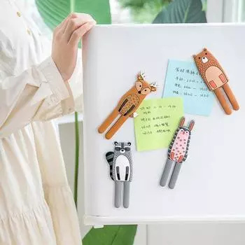 Магнит на холодильник, милая форма животного, силиконовая декоративная наклейка на холодильник, вешалка, крючок для дома Owl