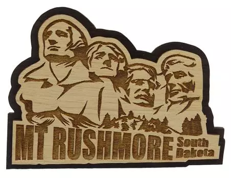 Магнит на холодильник с гравировкой на дереве Printtoo Mt Rushmore, сувенир, подарок 4 x 3 коричневый