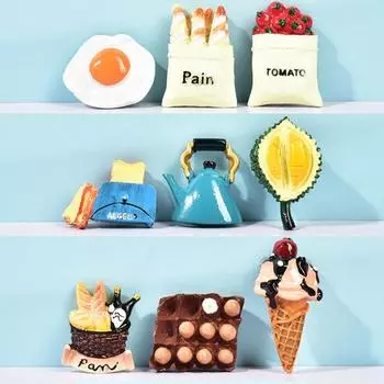 Магнит на холодильник с имитацией еды, смола, дуриан, мороженое, яйцо, микроволновая печь, белая доска D