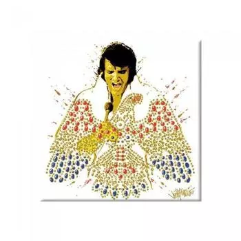 Магнит на холодильник с изображением американского орла Элвиса Пресли One Size чёрный