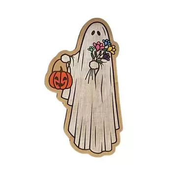 Магнит на холодильник с привидением на Хэллоуин, привидение из тыквы в деревенском стиле, тяжелая микроволновая печь, белая доска A