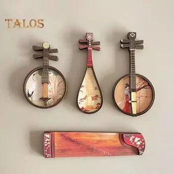 Магнит на холодильник в китайском стиле, музыкальный инструмент, магнит на холодильник для домашней кухни C