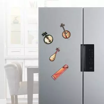 Магнит на холодильник в китайском стиле, форма музыкального инструмента, магнит на холодильник для украшения дома и кухни C
