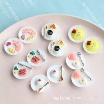 Магнит на холодильник в виде имитации еды своими руками: Стейк, кофе, паста Size approx. 2.7cm x 2.7cm