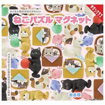 Магнит-пазл для кошек x Все 6 типов, полный комплект, игрушка-капсула Gacha Gacha