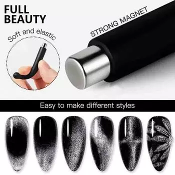 Магнитная 3D полоска с изображением кота, магнитная палочка, сильная широкая 9D Магнитная Гель-лак для ногтей, лак, волшебный дизайн ногтей, инструменты для самостоятельного маникюра