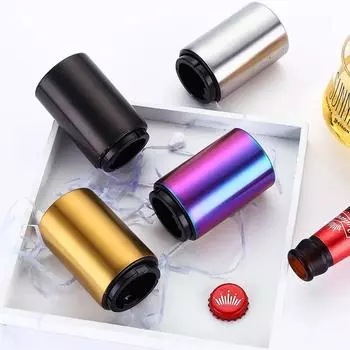 Магнитная автоматическая открывалка для пивных бутылок из нержавеющей стали для бутылок с напитками, открывалка для вина, открывалка для банок, барные инструменты, кухонный гаджет золотистый