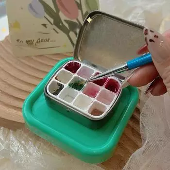 Магнитная банка для хранения маникюрных головок, настольные инструменты для ногтей с магнитной квадратной коробкой, предотвращающей потерю швейных игл, устройство для ногтей зелёный
