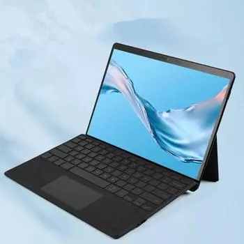 Магнитная беспроводная клавиатура с тачпадом для планшетов Surface Pro 8/9/X, съемная крышка, цветная подсветка чёрный