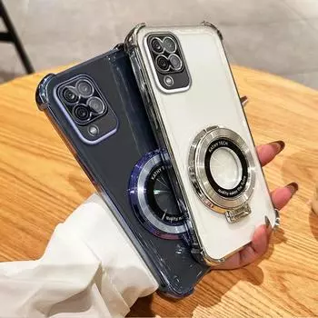 Магнитная беспроводная зарядная подставка с четырьмя углами, противоударное покрытие, чехол для Samsung Galaxy A12 A22 A51 A03s A02s A06 A16 A25 A55 A13 A23 A53 A14 A34 A54 A02s