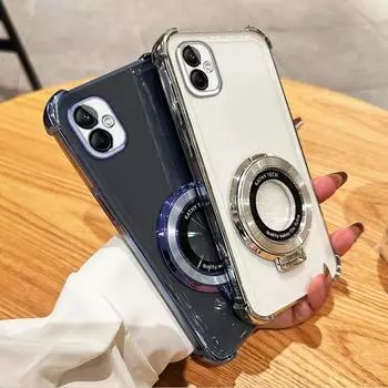 Магнитная беспроводная зарядная подставка с четырьмя углами, противоударное покрытие, чехол для Samsung Galaxy A06 A05 A04 A03 A12 A22 A32 A52 A13 A23 A33 A15 A25, задняя крышка A06