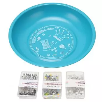 Магнитная чаша для булавок с 150 шт. иглами для бисера, безопасный держатель для швейных булавок из нержавеющей стали 430 зелёный