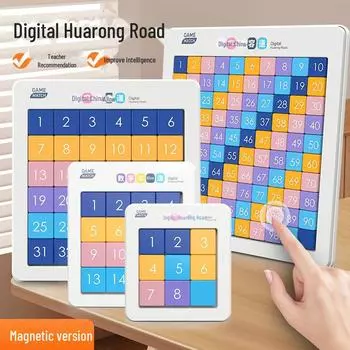 Магнитная цветная цифровая раздвижная головоломка Huarongdao: Детская развивающая игрушка для размышлений