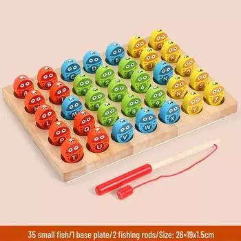 Магнитная деревянная игрушка для рыбалки: Цифры и буквы для развивающей игры для детей