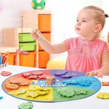 Магнитная деревянная рыбалка для малышей: Красочный развивающий напольный коврик для детей и родителей