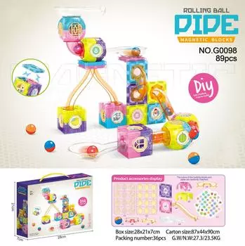 Магнитная дорожка головоломка сборка детская игрушка-горка мяч One Size
