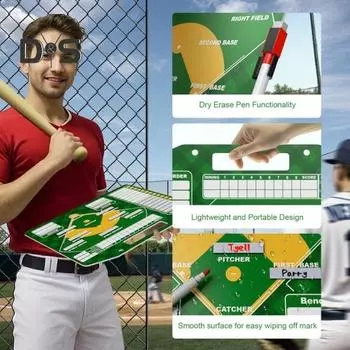 Магнитная доска для бейсбольного состава для землянки, двухсторонняя широкая широкая тренировочная бейсбольная доска с 30 карточками для бейсбольного состава, тактический планшет для бейсбола зелёный