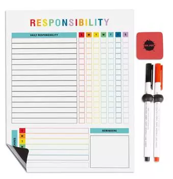 Магнитная доска Inkdotpot, диаграмма ответственности по дому для холодильника - диаграмма поведения для сухого стирания для детей 8.5x11 Inches белый