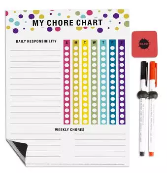 Магнитная доска Inkdotpot My Chore Chart Chore Chart для холодильника-сухое стирание Диаграмма поведения для детей 8.5x11 Inches белый