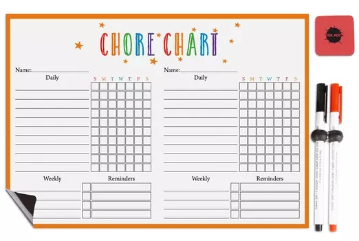Магнитная доска Inkdotpot, рутинная диаграмма, рутинная диаграмма для холодильника-сухое стирание, диаграмма поведения для детей 8.5x11 Inches белый