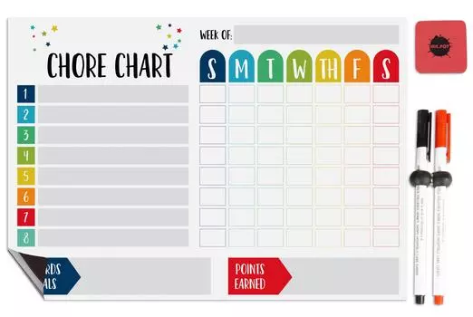 Магнитная доска Inkdotpot, рутинная диаграмма, рутинная диаграмма для холодильника-сухое стирание, диаграмма поведения для детей 8.5x11 Inches белый
