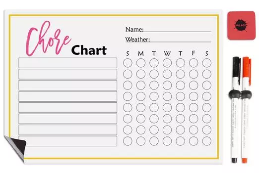 Магнитная доска Inkdotpot, рутинная диаграмма, рутинная диаграмма для холодильника-сухое стирание, диаграмма поведения для детей 8.5x11 Inches белый