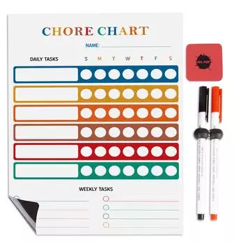 Магнитная доска Inkdotpot, рутинная диаграмма, рутинная диаграмма для холодильника-сухое стирание, диаграмма поведения для детей 8.5x11 Inches белый
