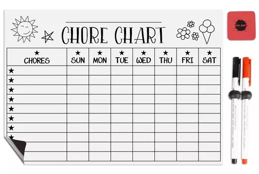 Магнитная доска Inkdotpot, рутинная диаграмма, рутинная диаграмма для холодильника-сухое стирание, диаграмма поведения для детей 8.5x11 Inches белый